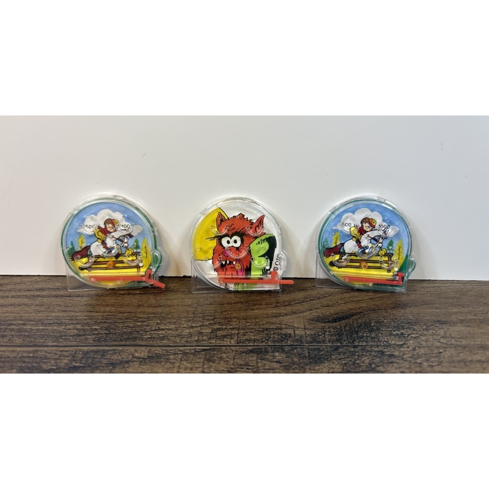 Lot of 3 Mini Plastic Dexterity Puzzles Werewolf Wolf Man Rodeo Cowboy Horse